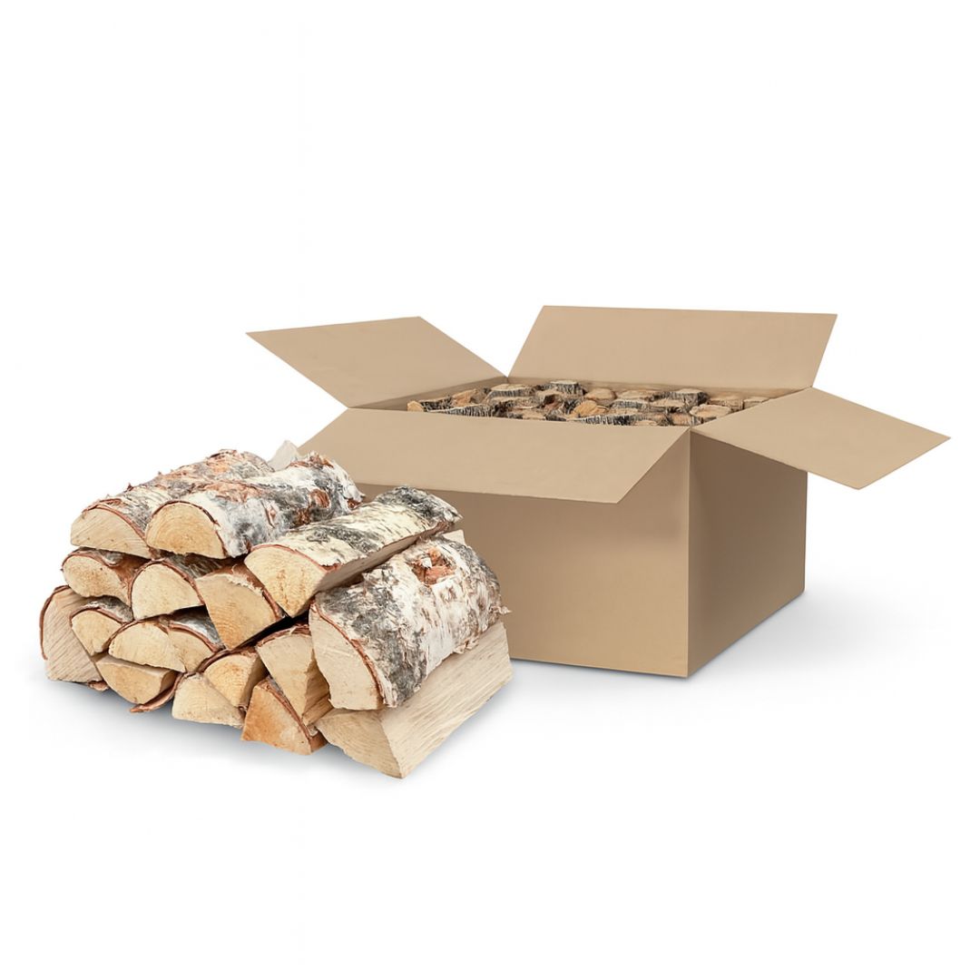 Premium Kiln-Dried Birch Hardwood Logs – 24 x 20kg Boxes for Clean, Efficient Burning - Kiln Dried Logs UK