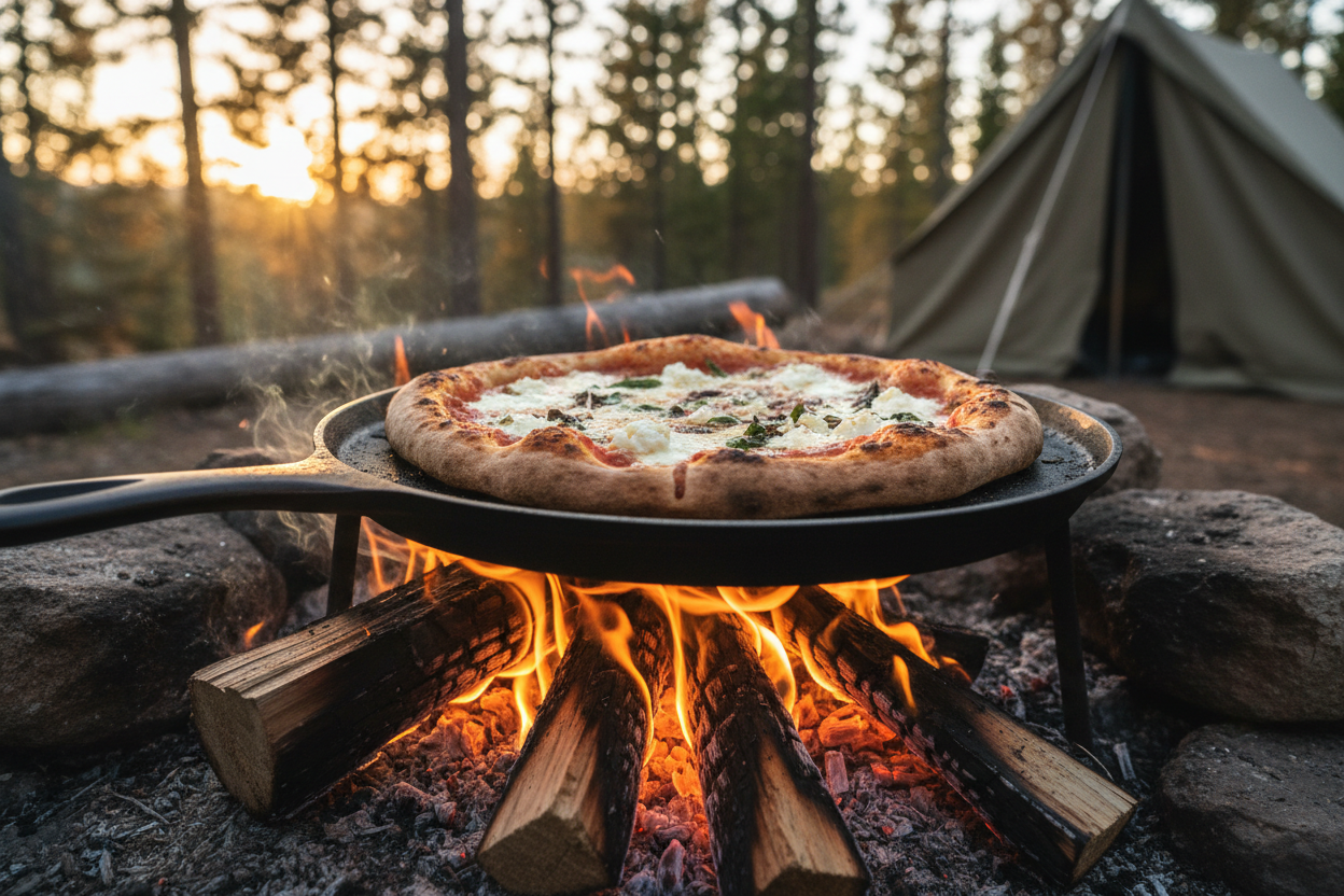 Campfire pizza