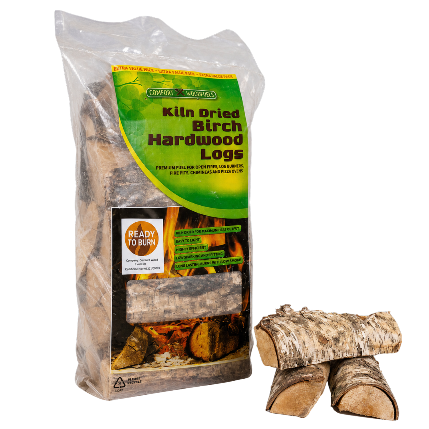 Kiln-Dried Birch Logs